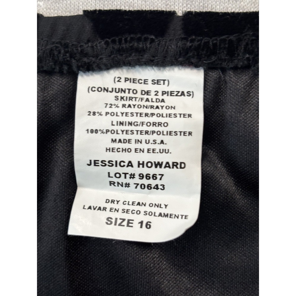Jessica Howard Dress Womens 16‎ Black Sheer Floral 2 Piece Sleeveless Maxi Set - Picture 12 of 12
